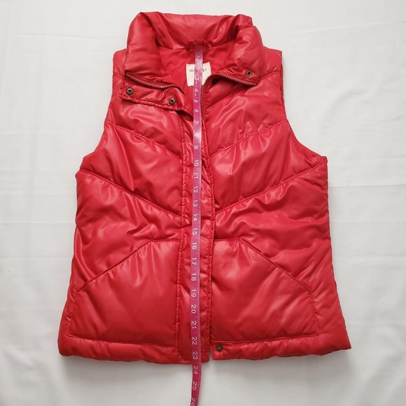 Old Navy Women’s Red Quilted Frost-Free Sleeveless Winter Puffer Vest Red Small - Picture 10 of 16
